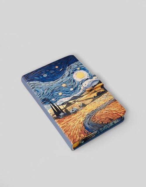 Van Gogh Starry Night Journal Diary – Magnet Lock, 140 Pages, Ruled A6 ...